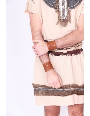 Handmade medieval leather bracers with studs