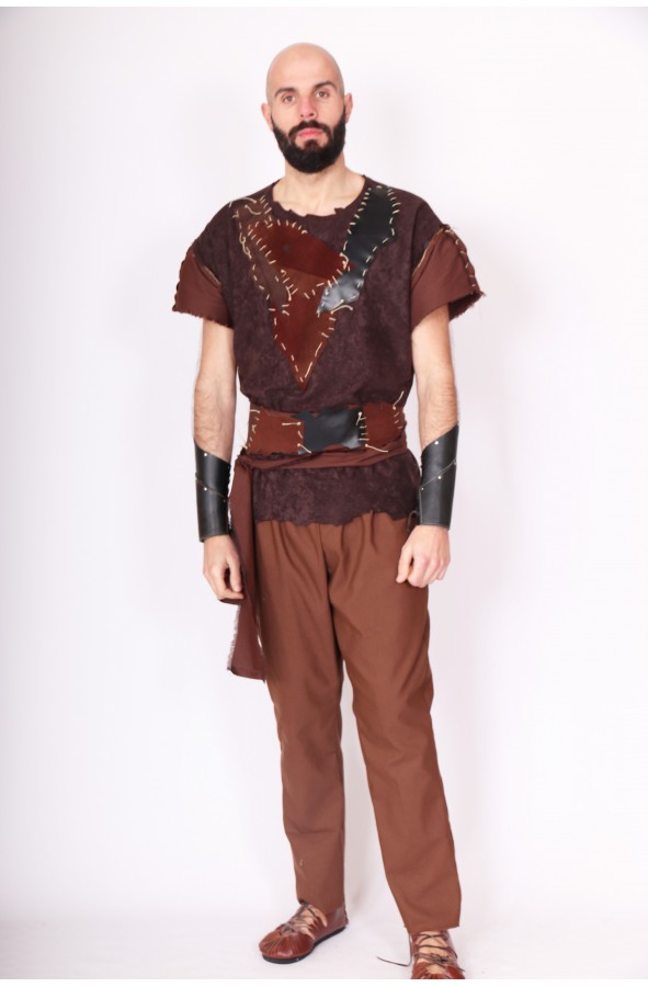 Traje medieval de mercenario guerrero