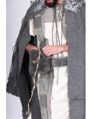 Viking grey fur bag