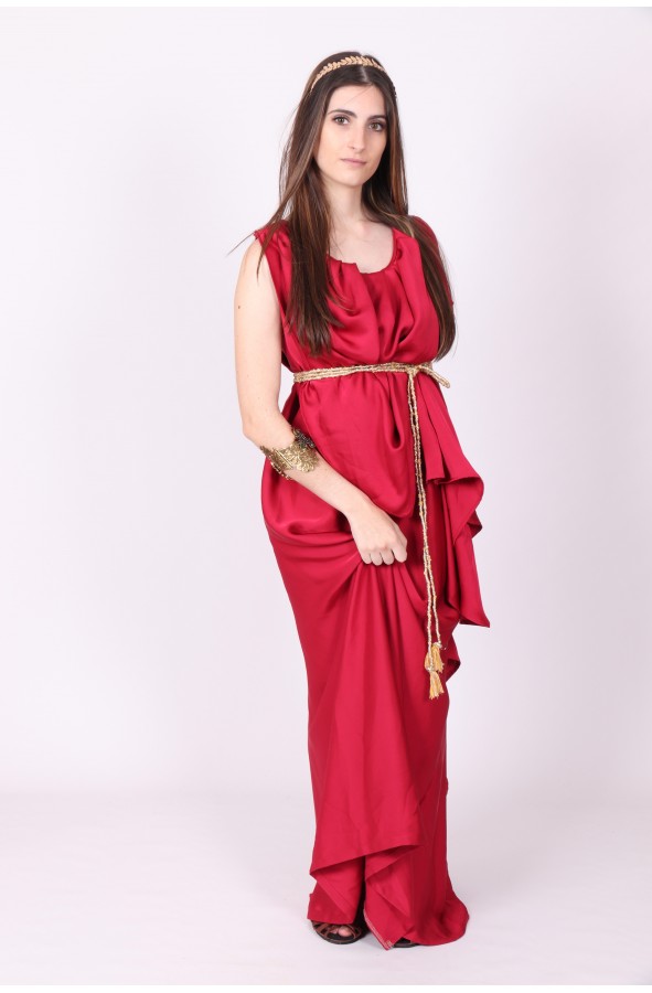 traje Vestido romano mujer rojo Afrodita Vestido romano mujer 100% hecho a  mano 