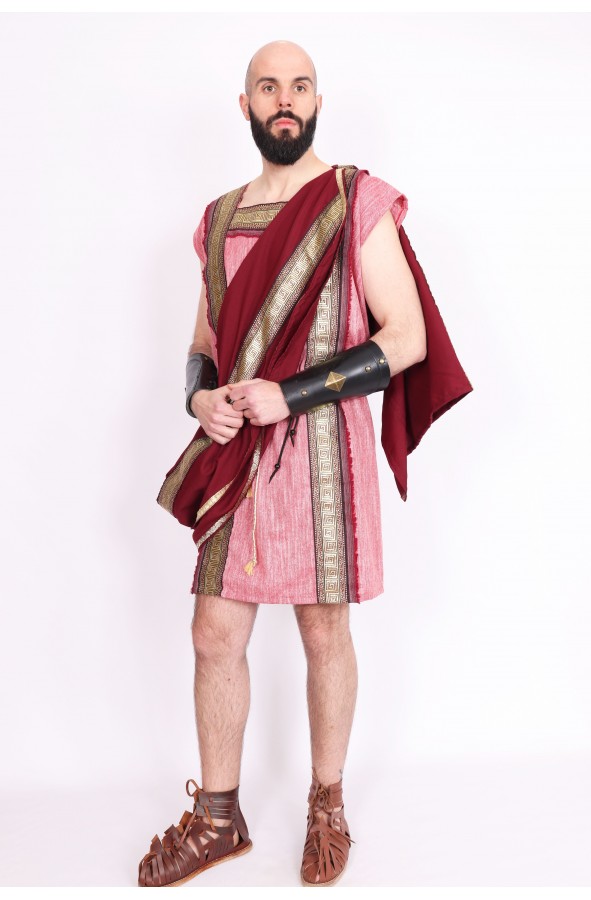 Roman patrician rustic garnet tunic