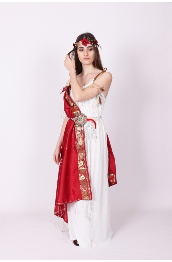 Vestido romano o griego blanco y rojo Vestido romano o griego blanco y rojo