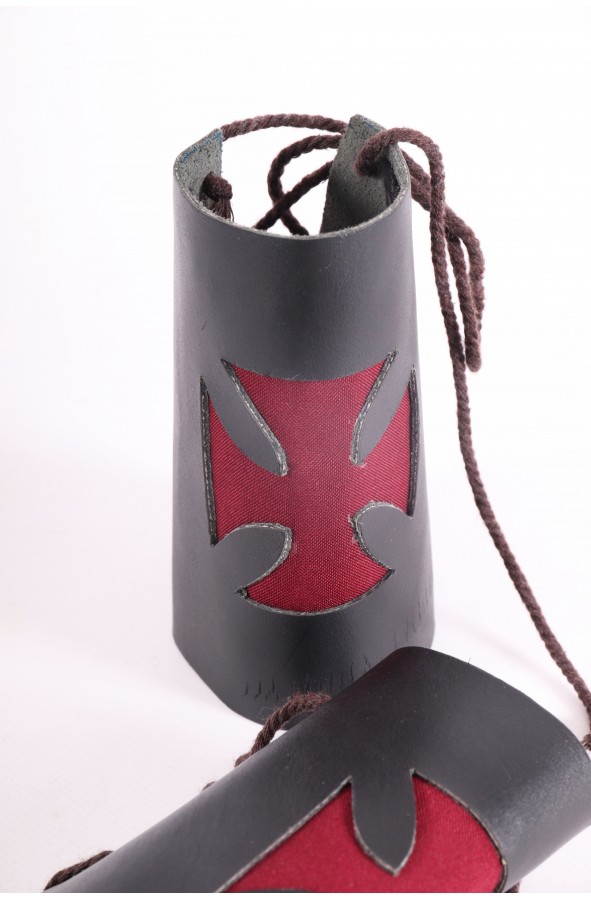 Medieval leather bracers with cross...