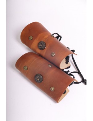 Roman brown leather bracers...