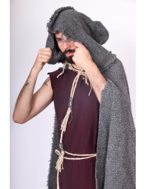 Capa rústica medieval con capucha