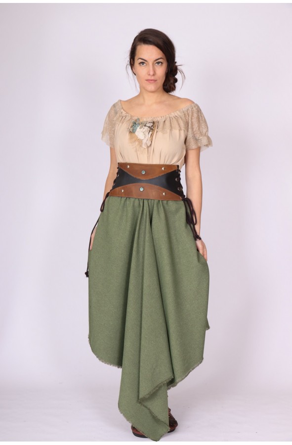 Falda medieval verde