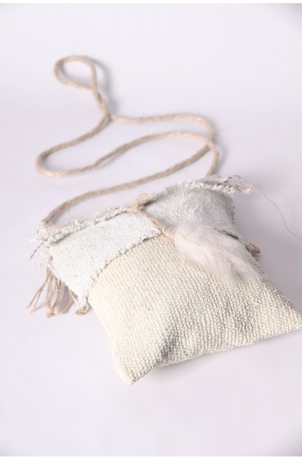Handmade cream bag with jute