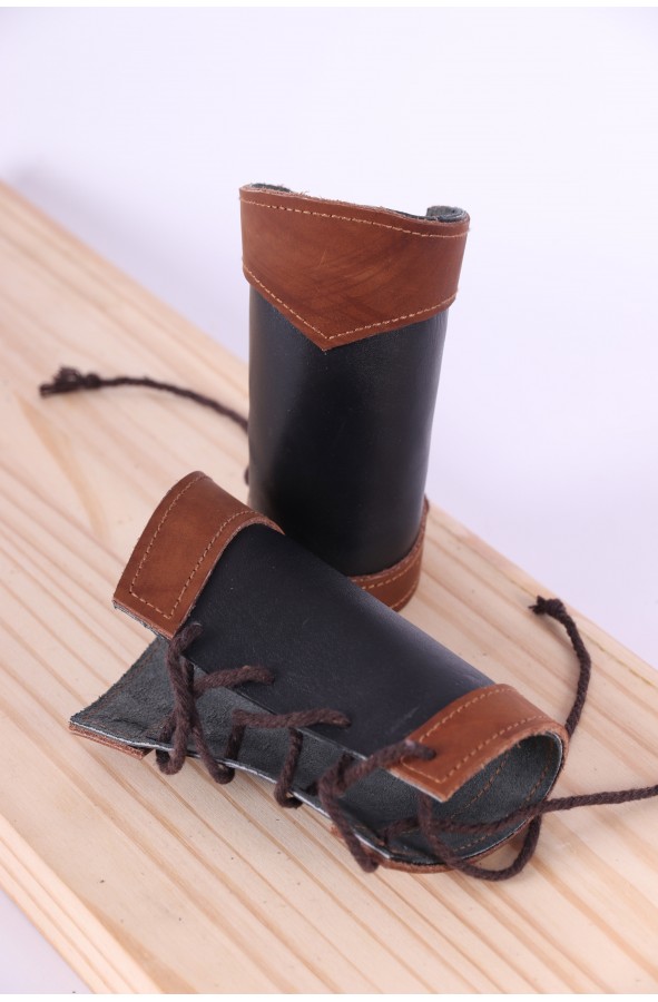 Leather medieval bracers