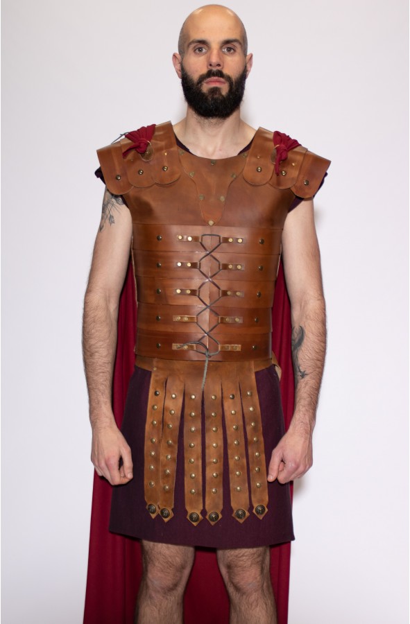Lorica segmentata Romana piel marrón...