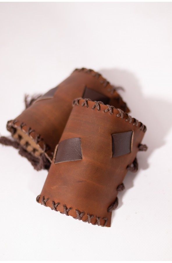Celtic brown leather bracers or...