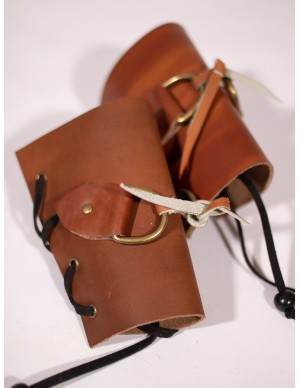 Roman soldier's bracers in brown leather