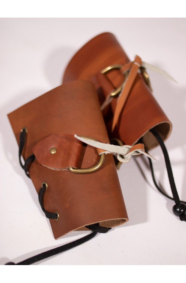 Roman soldier's bracers in brown leather