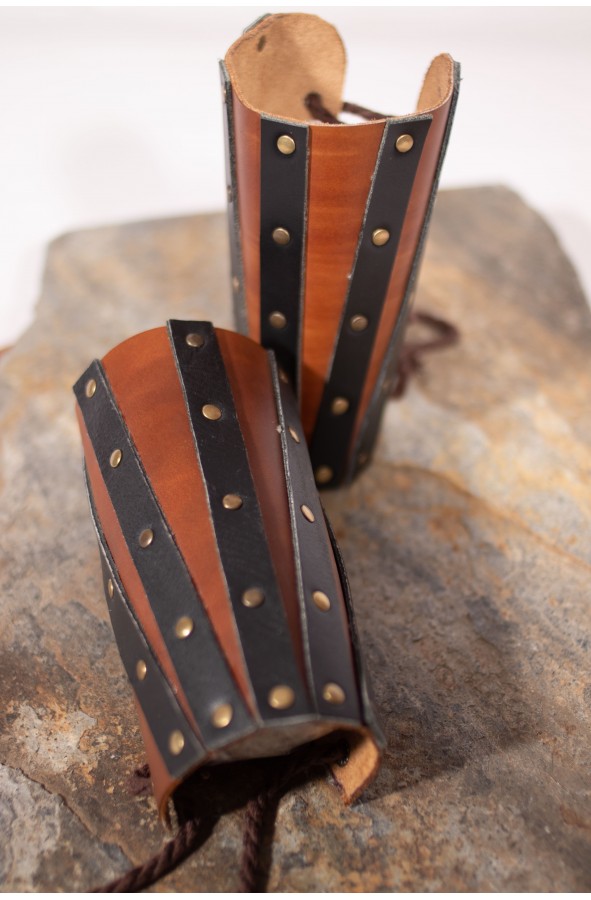 Brown and black medieval leather...