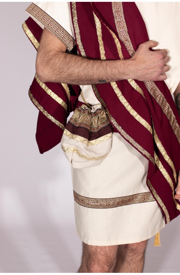 Bolso romano blanco y dorado
