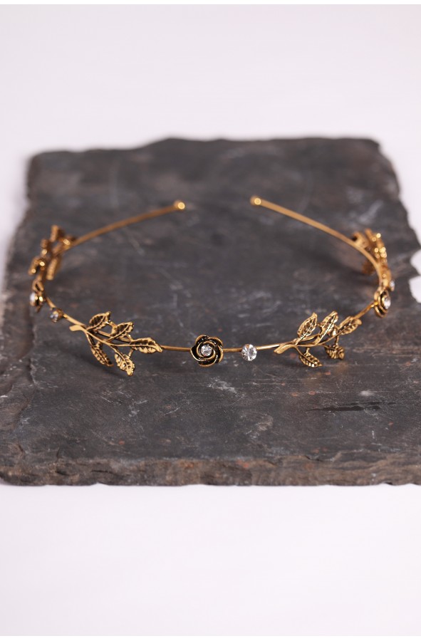 Golden headband with leaves