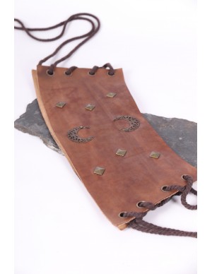 Medieval brown leather corset with studs