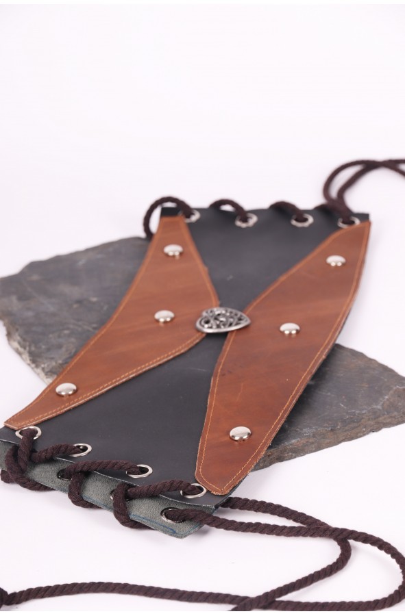 Medieval brown and black leather...