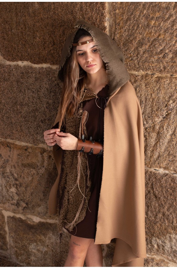 Celtic cloak with sackcloth hood