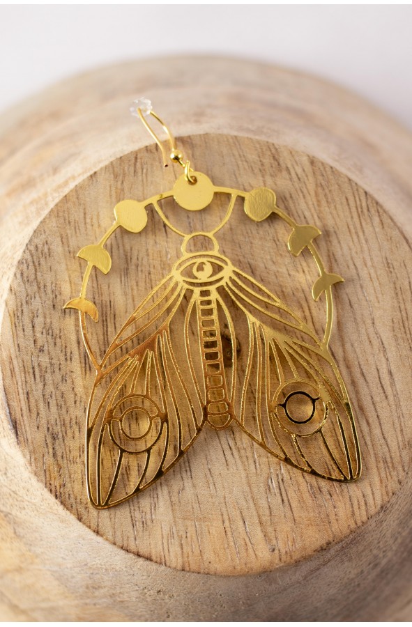Medieval golden butterfly earrings