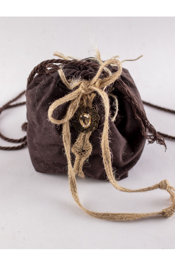 Bolso medieval limosnera en ante vegano