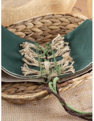 Medieval green corset in rustic medieval bodice style