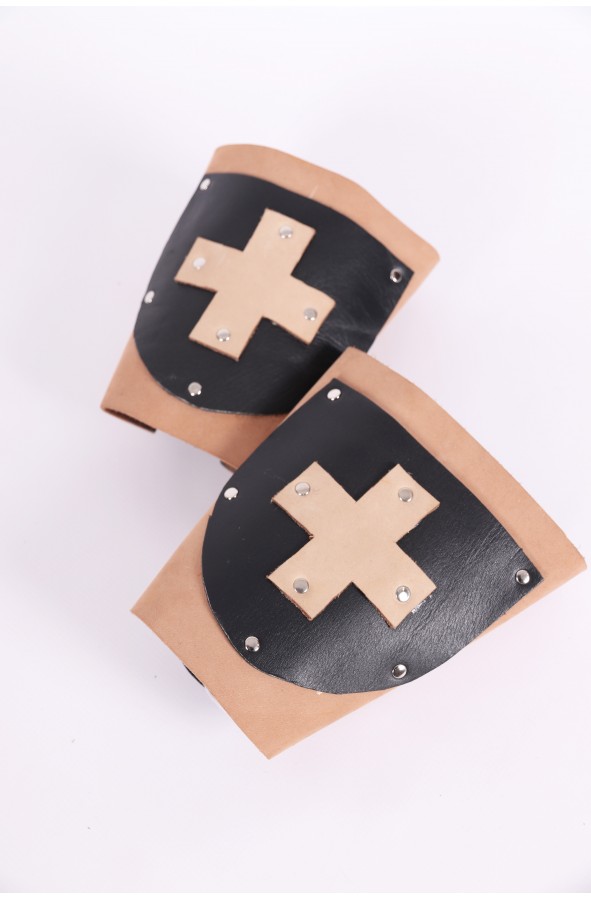 Brown and black medieval leather...