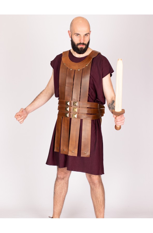 Roman armour in brown leather with...