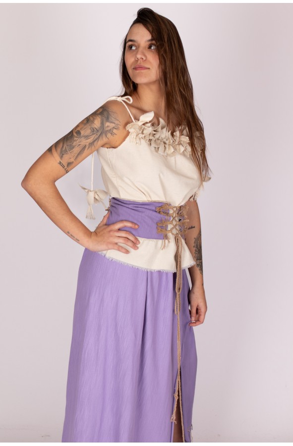 Medieval blouse with fringe