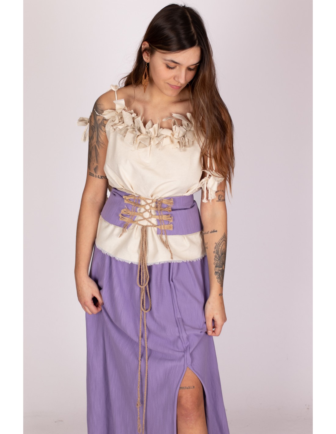 Medieval blouse with fringe