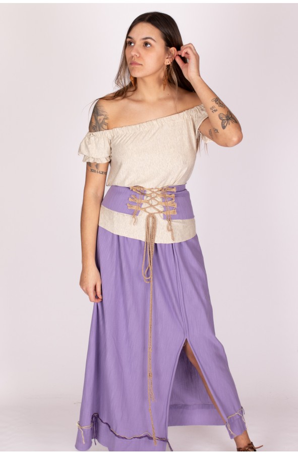 Falda medieval malva de campesina o...
