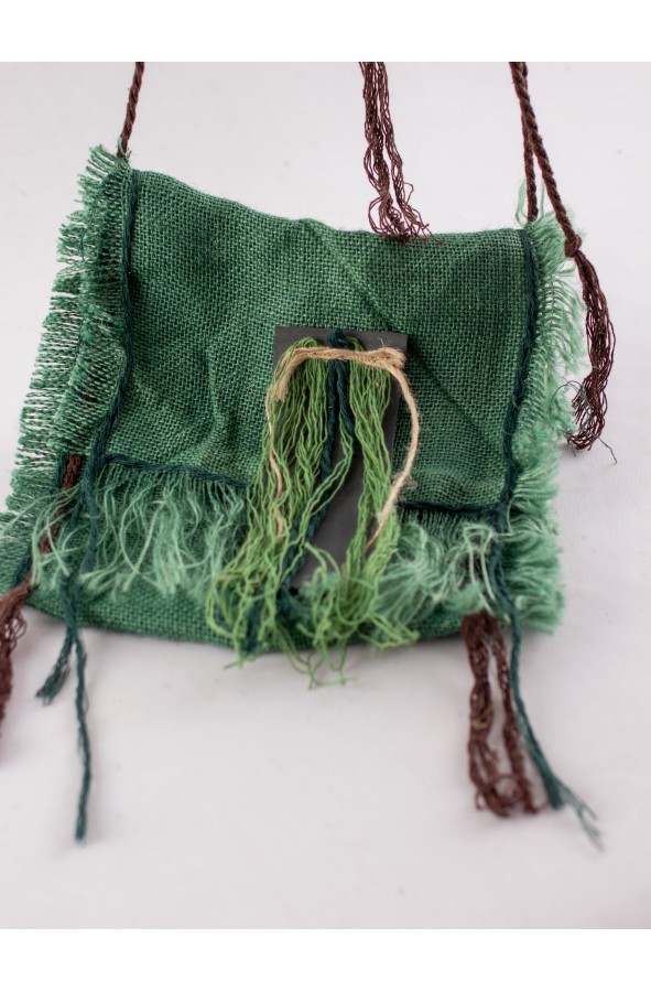 Celtic or viking green jute bag