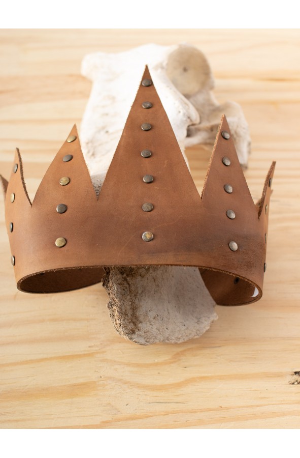 Medieval brown leather head accessory...