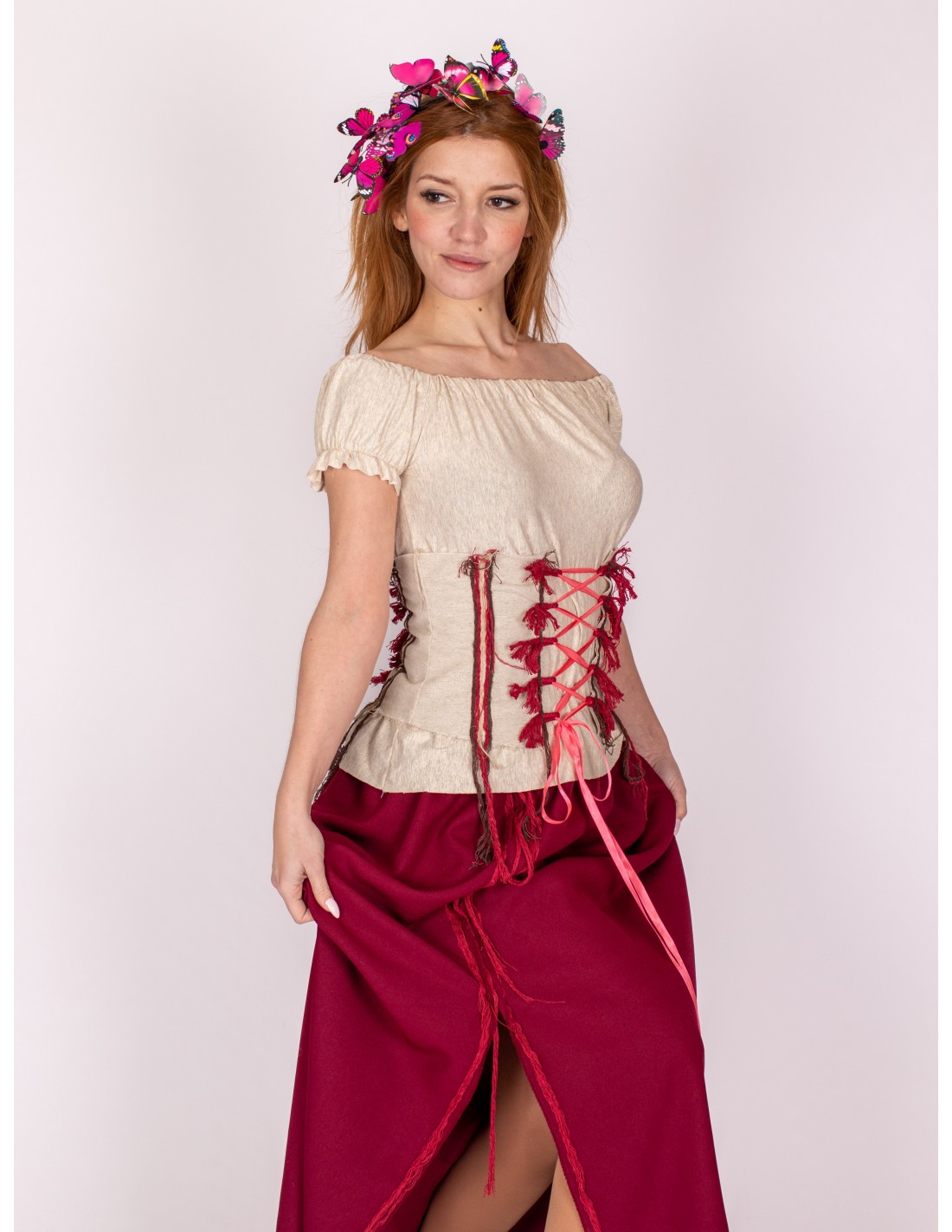 En cualquier momento cortar Espinoso Tabernera medieval o disfraz de mesonera medieval con corset medieval