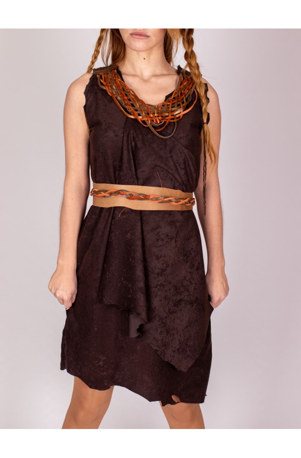 Vestido celta corto con cuero...