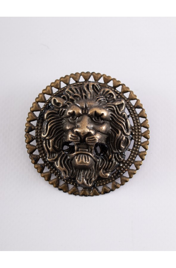 Broche romano dorado con león