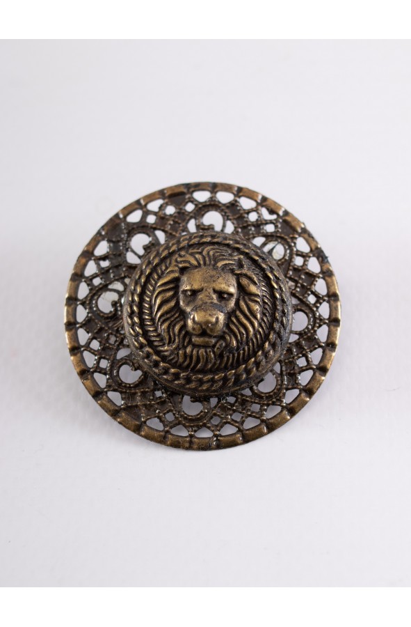 Broche romano dorado con león pequeño
