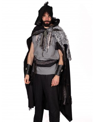 Black medieval cloak with...