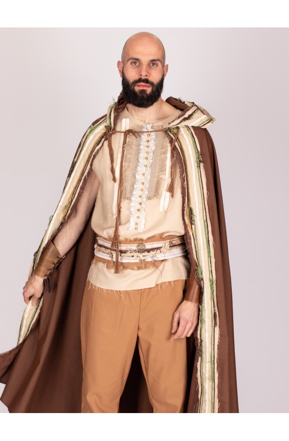 Celtic brown frayed cape