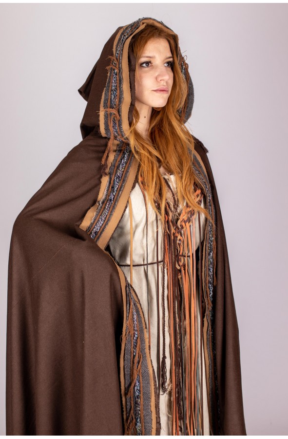 Celtic brown cape with reclaimed...