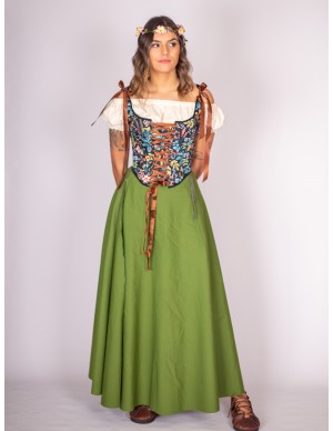 Frayed green medieval skirt