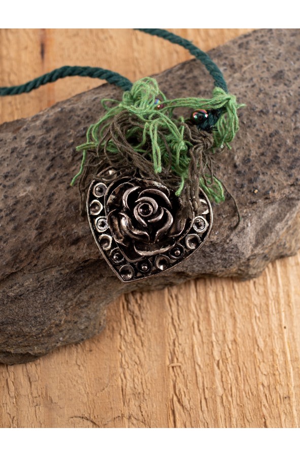 Medieval Heart Amulet, Metallic...
