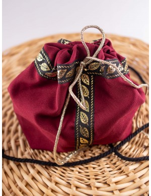 Bolso Rojo de Borgoña: Elegante Accesorio Unisex para Atuendos Medievales y Romanos