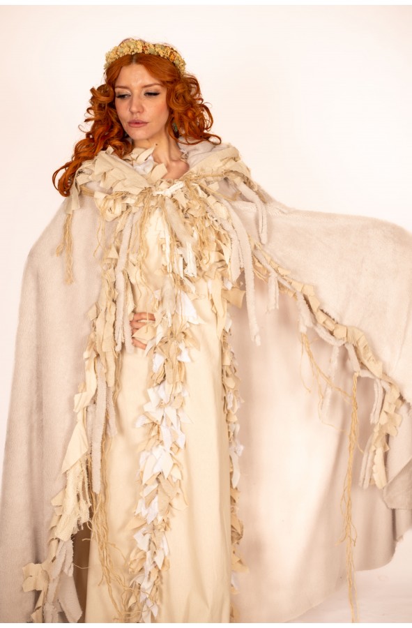 Celtic or Viking White Fur Cape for...