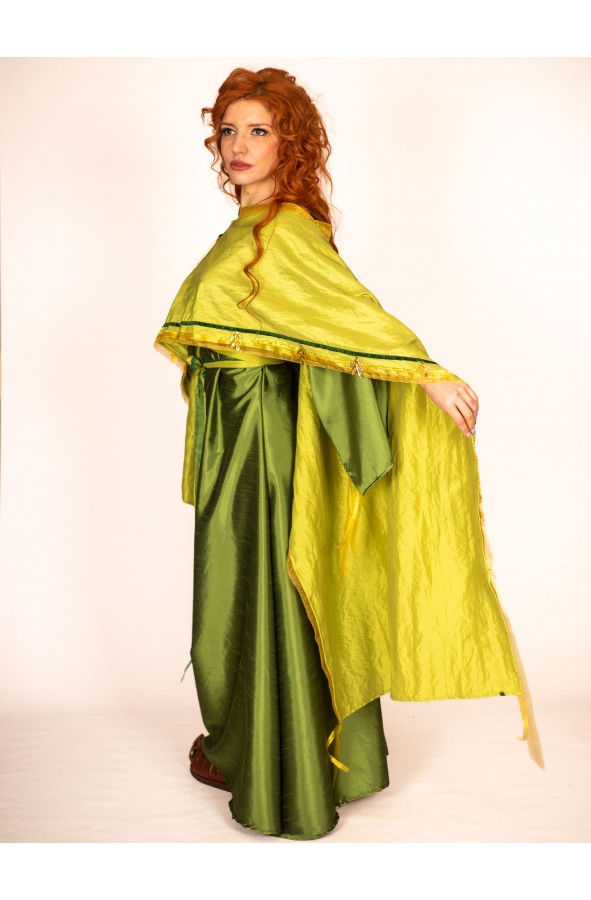 Vestido Verde Oliva Romano con Stola...