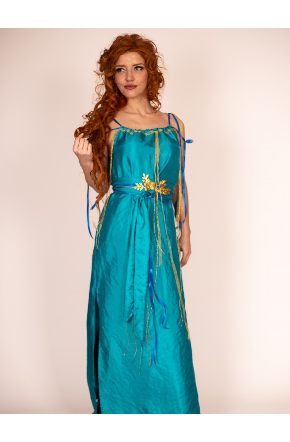 Roman Blue Dress with Handcrafted...