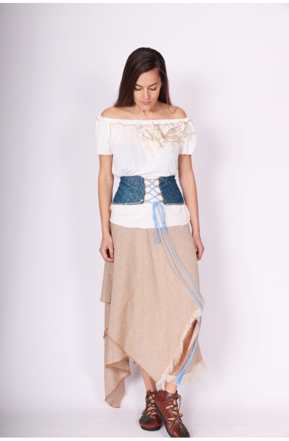 Rustic medieval skirt with peaks