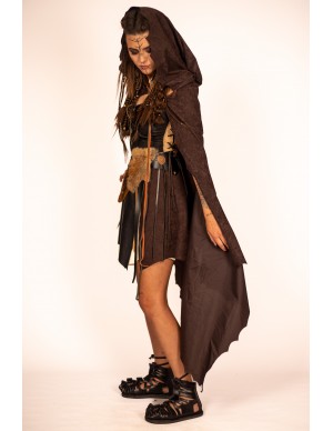 Warrior Celtic or viking cloak in vegan suede