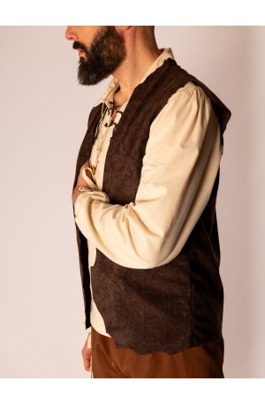 Medieval suede vest – Handcrafted cut and aged finish