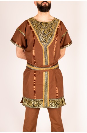 Conjunto medieval noble de túnica y pantalón con cinturón – distinción y comodidad
