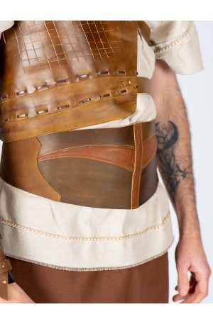 Wide Brown Leather Belt – Celtic & Viking Design – Yutecrea